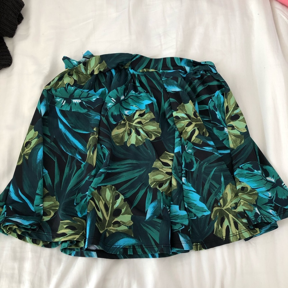 American Apparel Green Jungle Mini skater Skirt